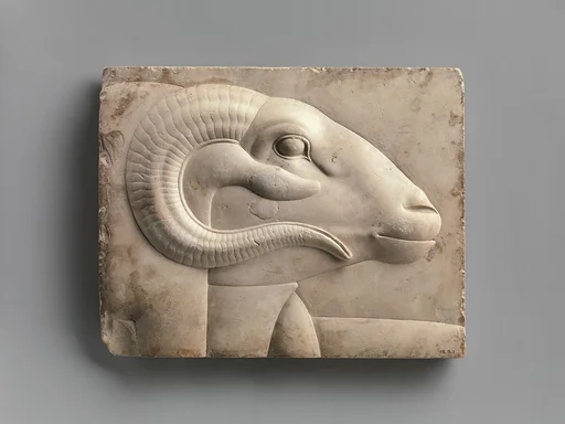 Relief plaque with ram's head from a god's figure