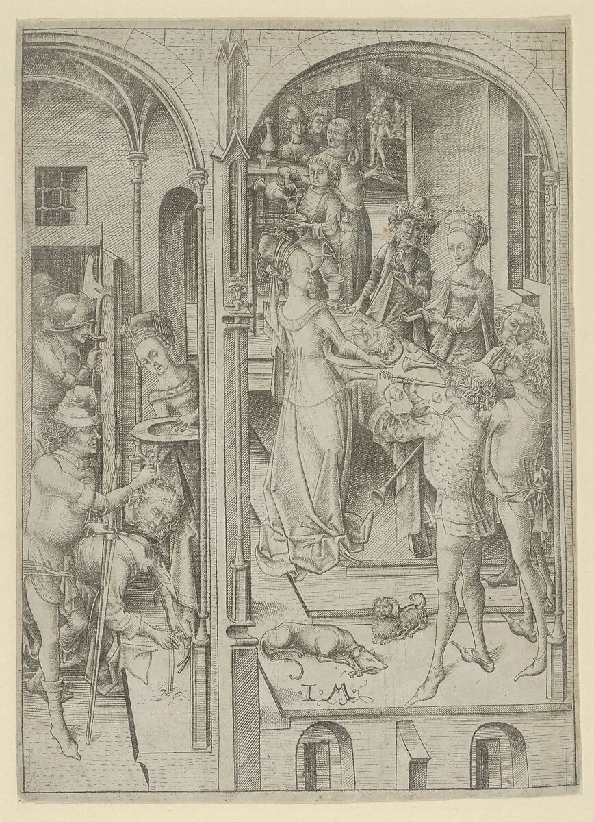 The Beheading of St. John the Baptist — Israhel van Meckenem