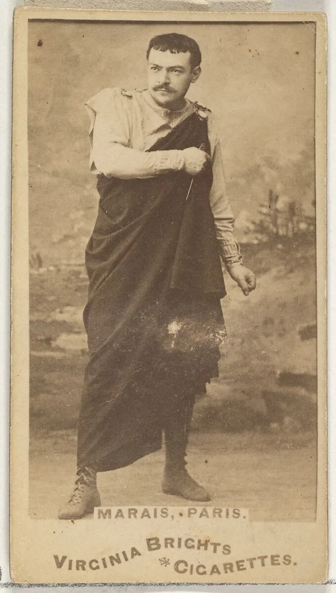 Marais, Paris, from the Actors and Actresses series (N45, Type 1) for Virginia Brights Cigarettes — Allen & Ginter