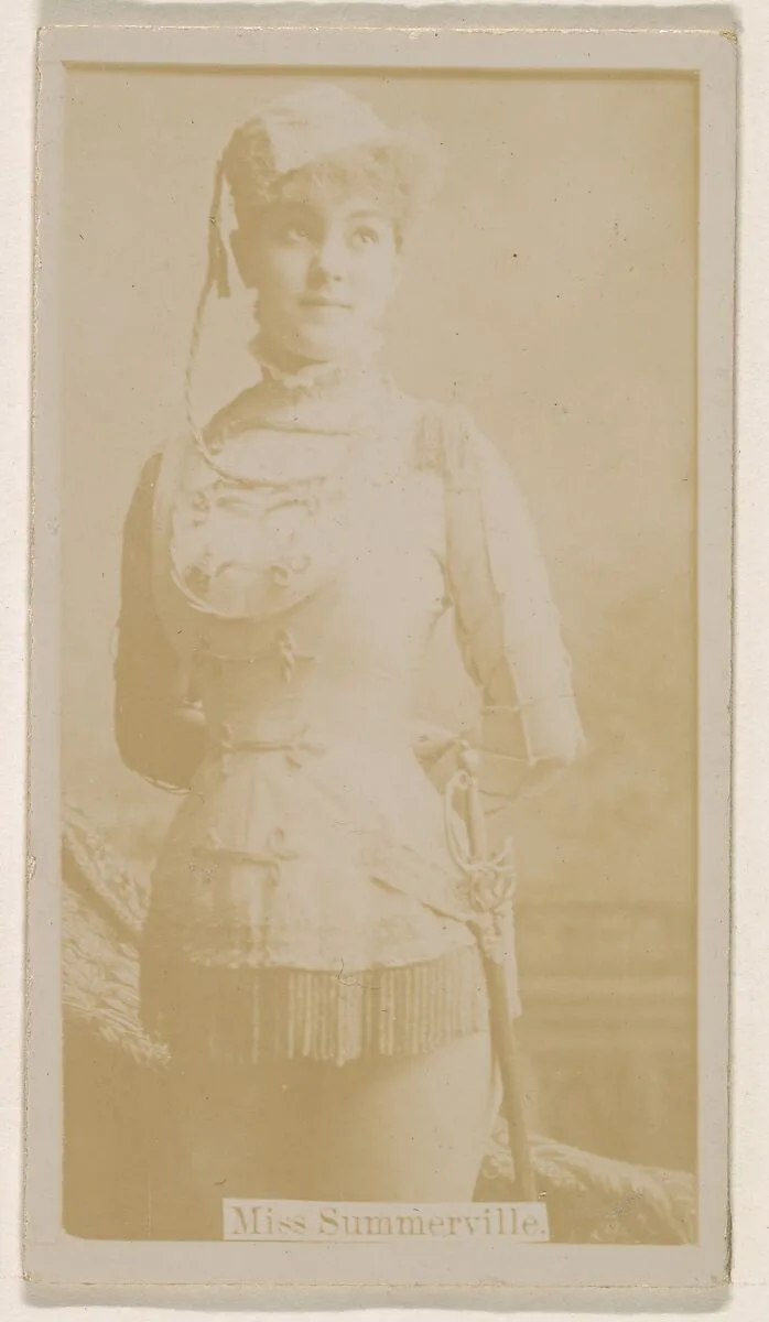 Miss Annie Summerville, from the Actresses series (N245) issued by Kinney Brothers to promote Sweet Caporal Cigarettes — Kinney Brothers Tobacco Company