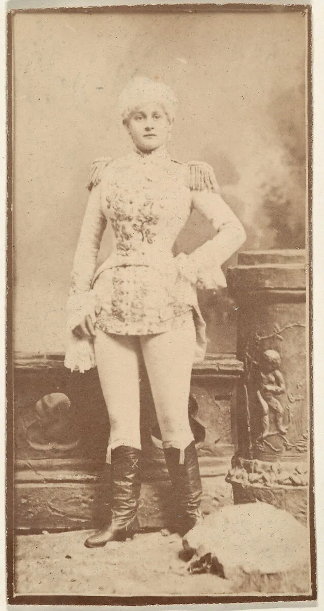 Actress wearing military-inspired costume, from the Actresses series (N668) — Unknown