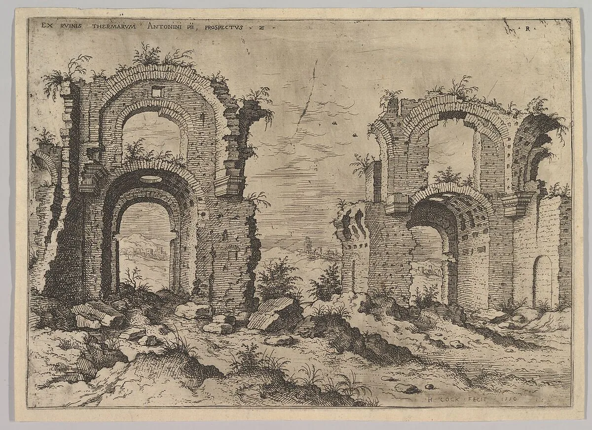 Second View of the Baths of Diocletian, from set of Roman Ruins — Hieronymus Cock