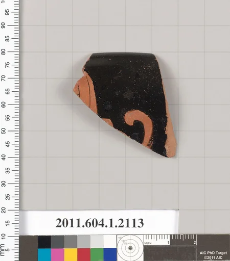Terracotta rim fragment of a kylix (drinking cup)