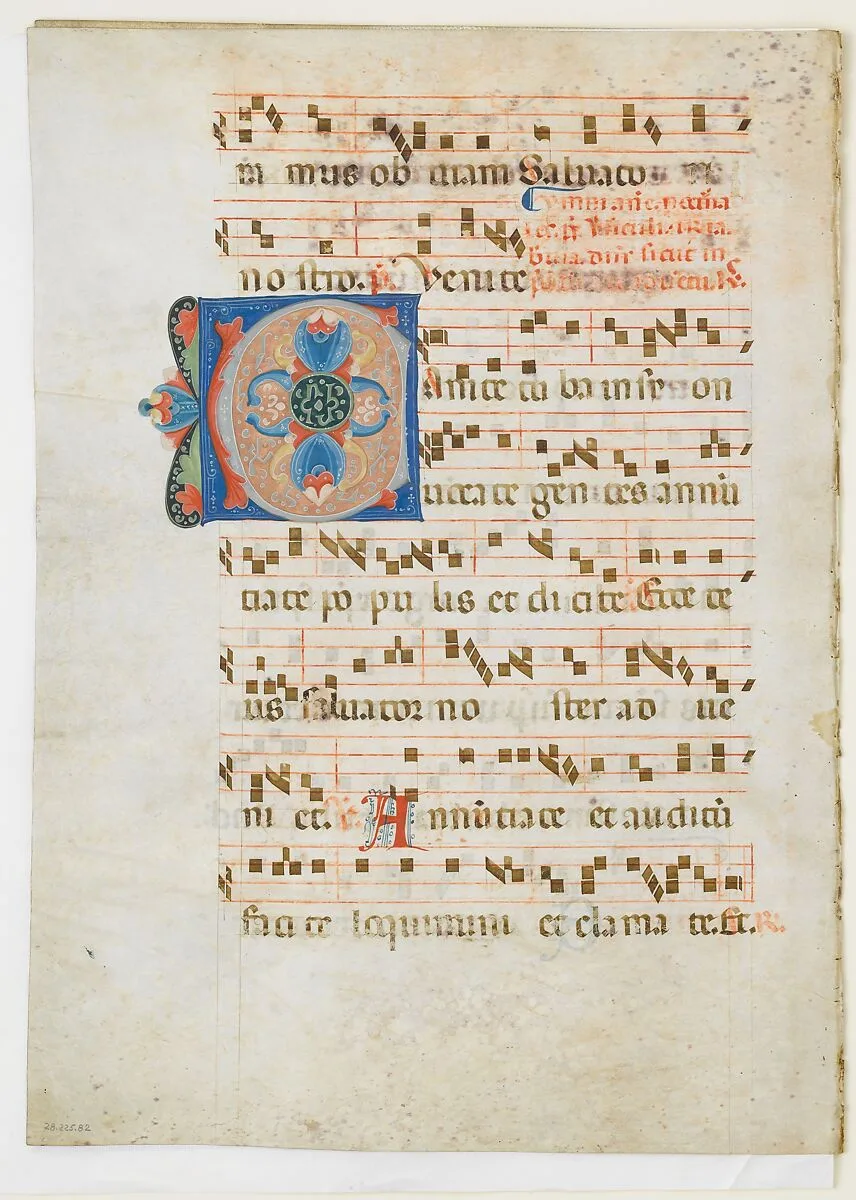 Bifolium with Initial C, from an Antiphonary — Unknown