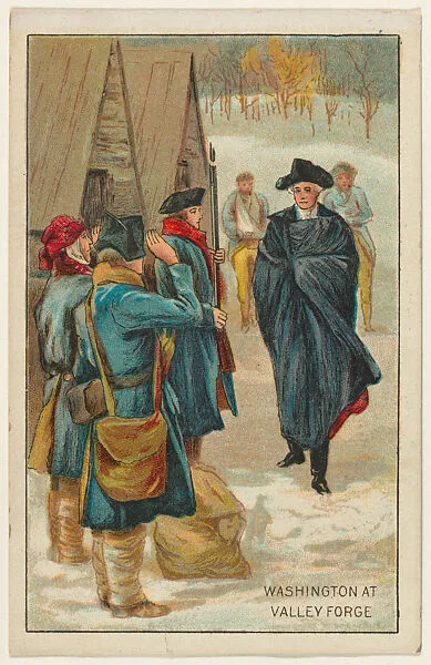 Washington at Valley Forge, from the "Historical Events" series (T70), issued with Hoffman House Magnums Cigars, Flexo Giants Little Cigars, Buffo Little Cigars, and Just Suits Cut Plug — Unknown