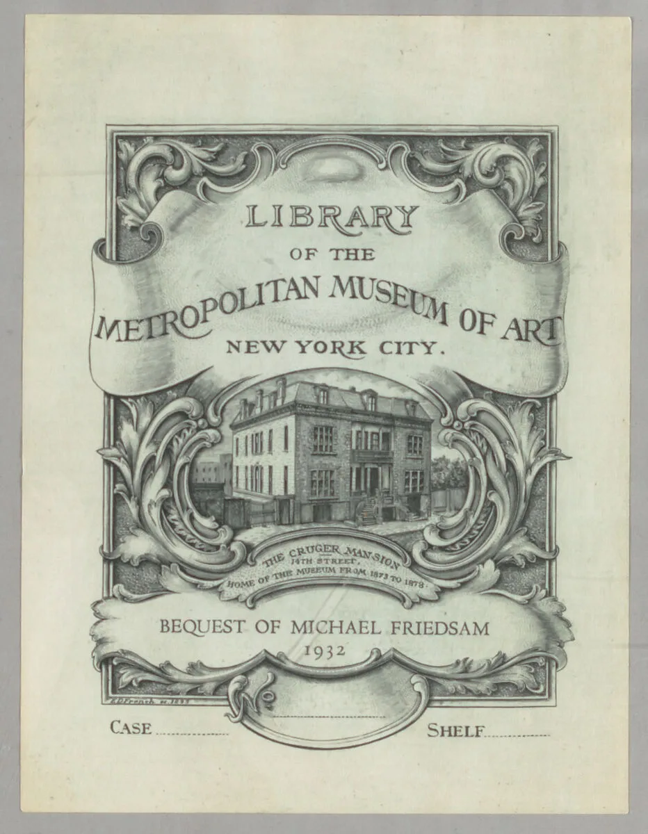 Library of the Metropolitan Museum of Art bookplate — Edwin Davis French