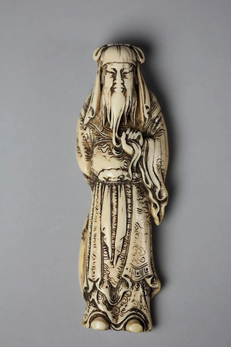 關羽牙彫根付|Chinese General Guan Yu (Kan’u) — Unknown