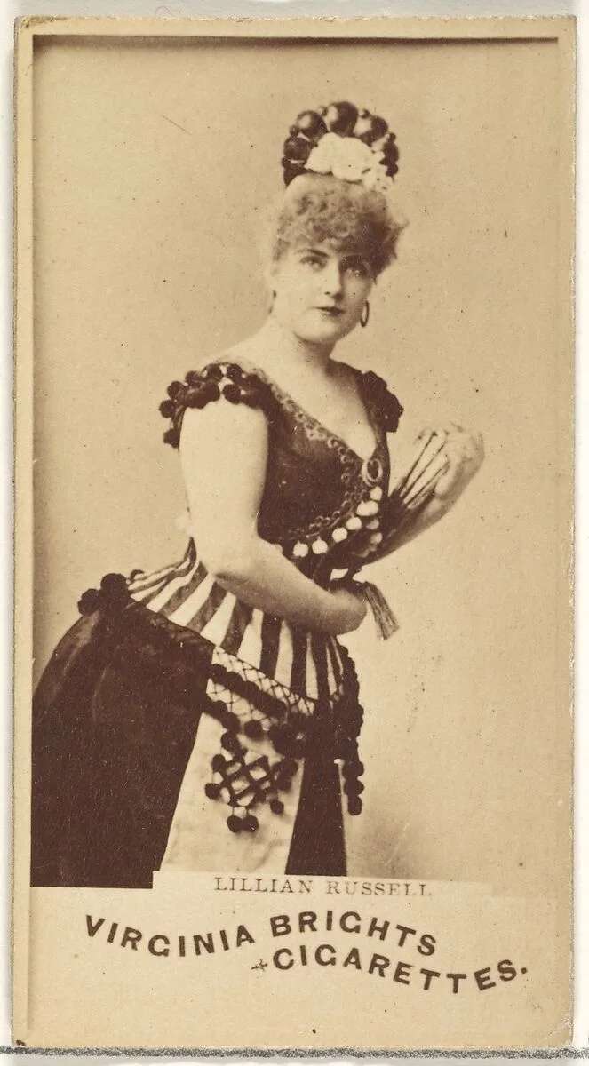 Lillian Russell, from the Actors and Actresses series (N45, Type 1) for Virginia Brights Cigarettes — Allen & Ginter