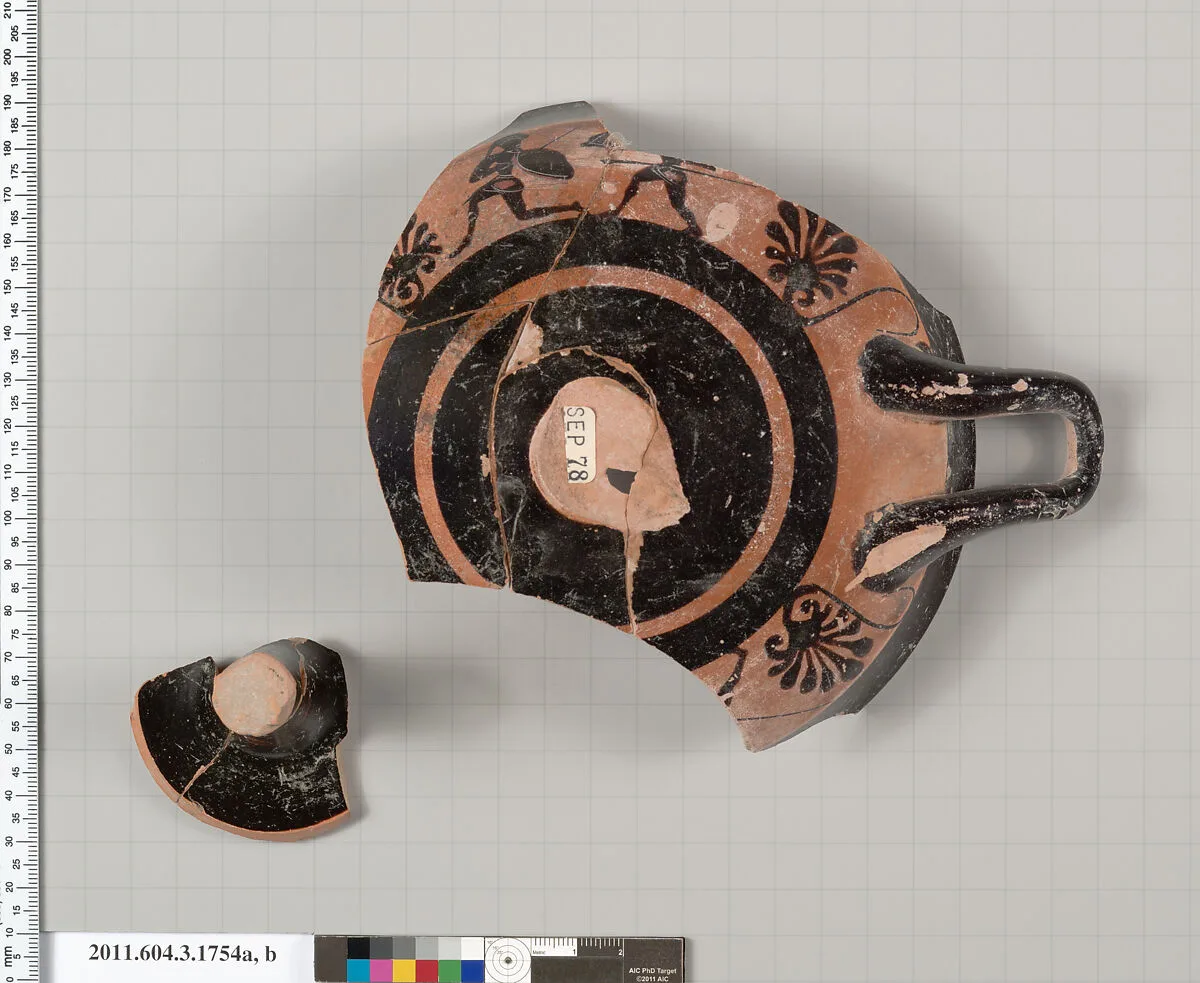 Terracotta fragments of a kylix: Band cup (drinking cup) — Unknown