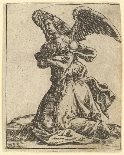 The Virgin of Sorrows: Angel; one of nine surrounding compartments from the Virgin of Sorrows, now separated