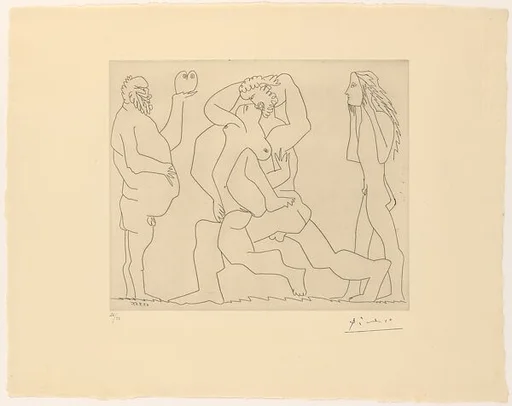 Bacchanal with Owl and Young Man in a Mask