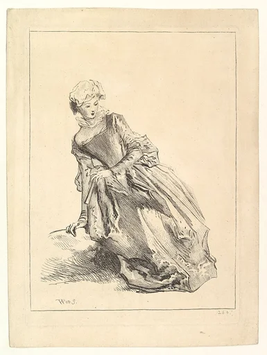 Woman leaning to left
