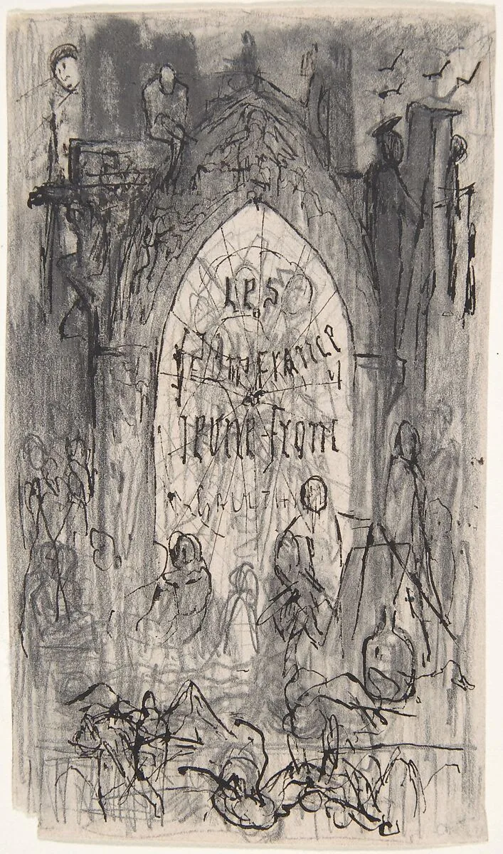 Study for frontispiece for "Les Jeunes France" by Theophile Gautier — Félicien Rops
