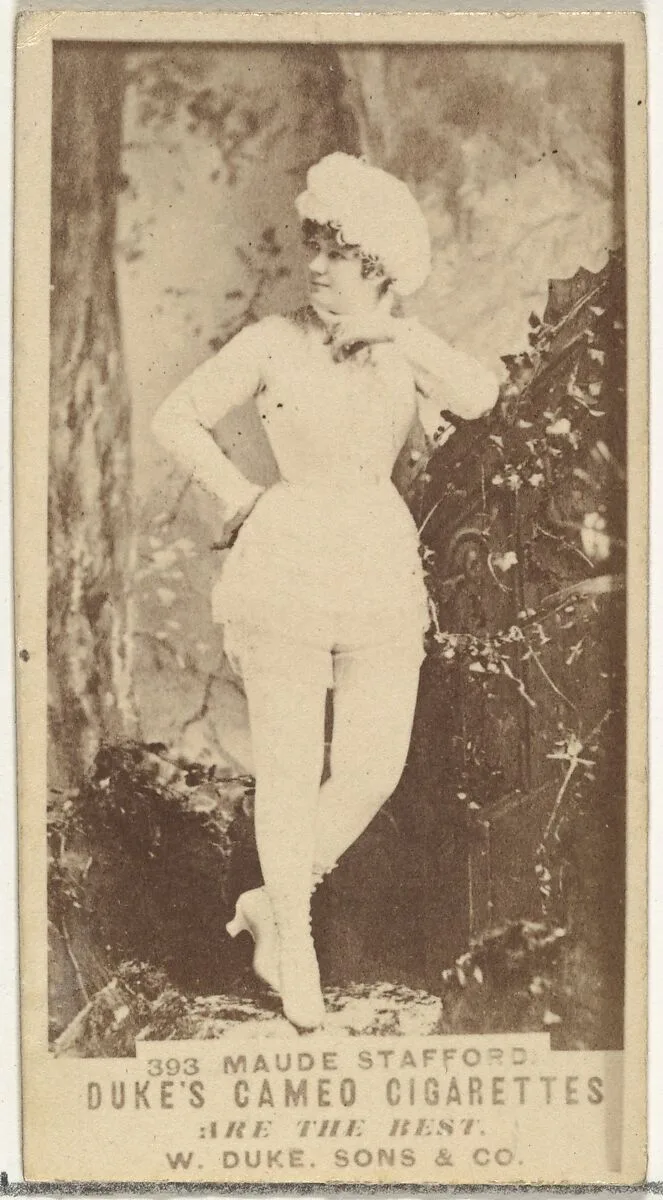 Card Number 393, Maude Stafford, from the Actors and Actresses series (N145-5) issued by Duke Sons & Co. to promote Cameo Cigarettes — W. Duke, Sons & Co.