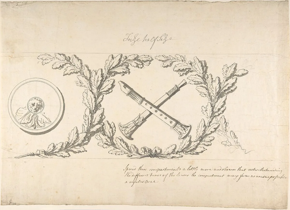 Design for a Frieze Ornamented with Musical Instruments — Thomas Hardwick