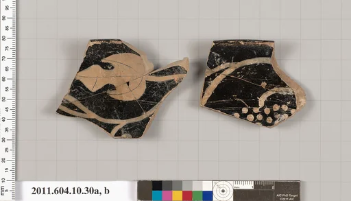 Terracotta rim fragments of a kylix (drinking cup)