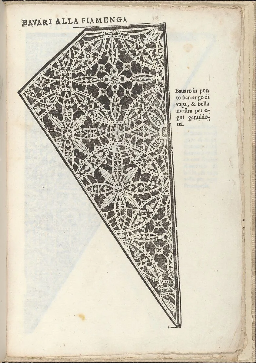 Ornamento nobile...Fatta da Lucretia Romana (Libro V of the Corona), page 10 (recto) — Alessandro de' Vecchi|Cesare Vecellio