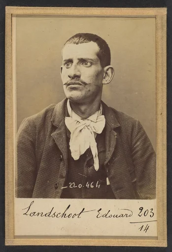 Landschoot. Edouard. 27 ans, né le 6/8/67 à Paris. Bijoutier. Anarchiste. 2/7/94.