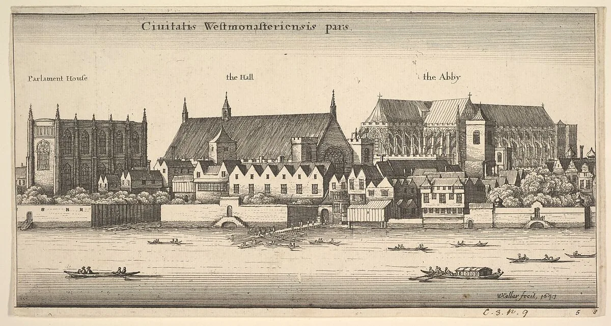 Ciuitatis Westmonasteriensis pars (Westminster from the River) — Wenceslaus Hollar