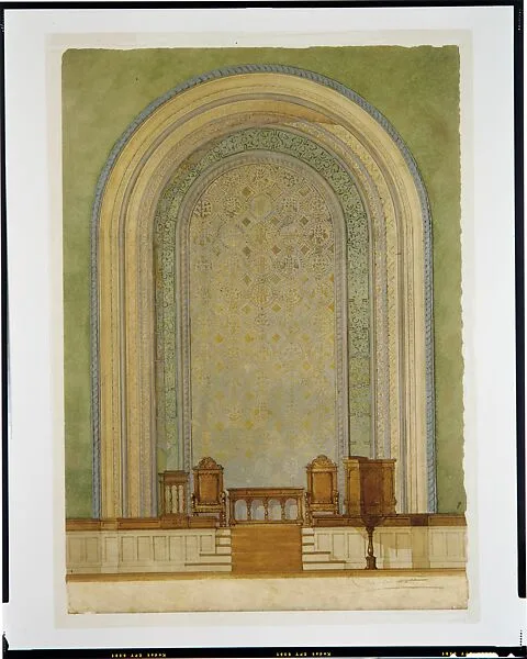 Design for Chancel wall for First Reformed Church, Albany, NY — Louis C. Tiffany|Tiffany Studios