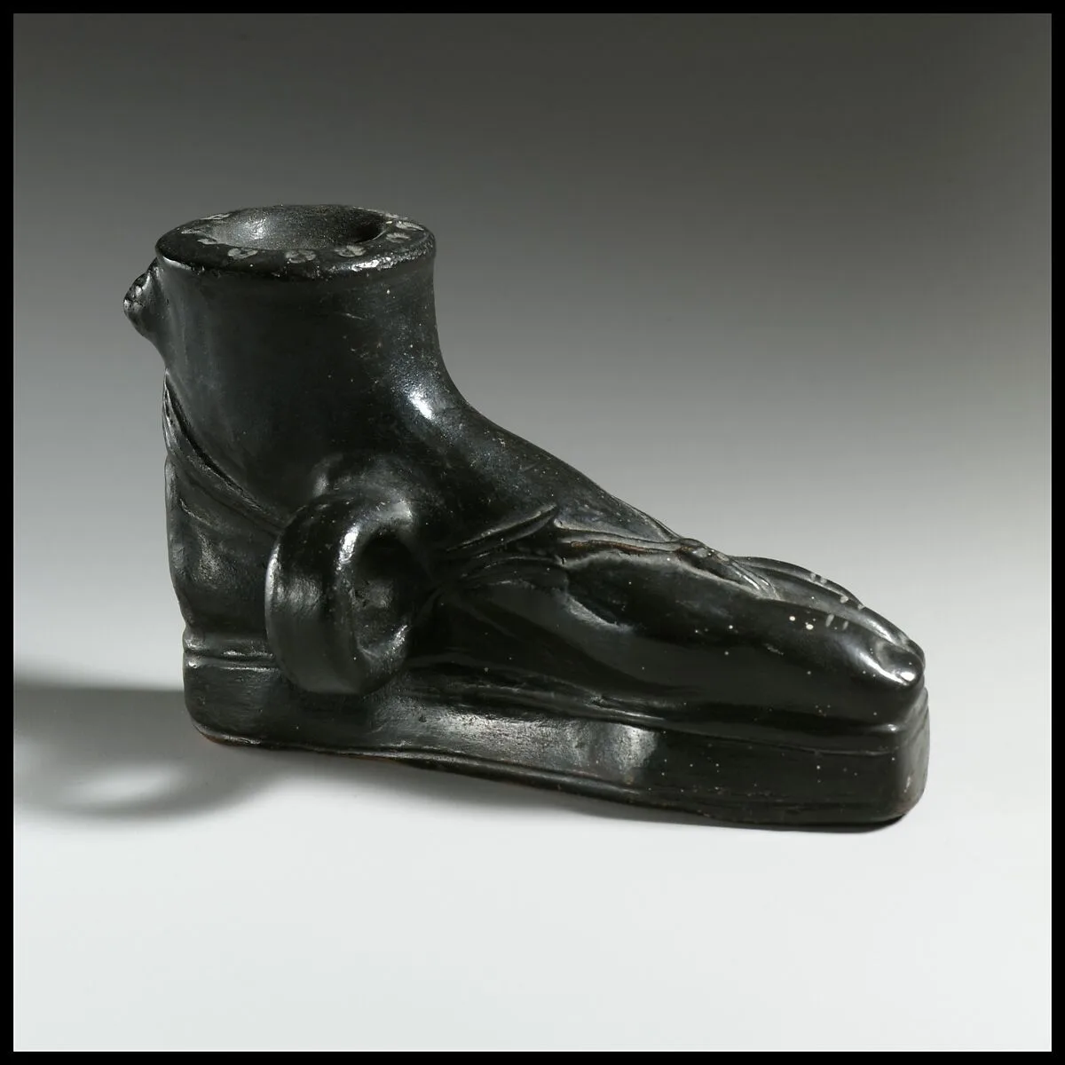 Terracotta guttus (flask with handle and spout) — Unknown