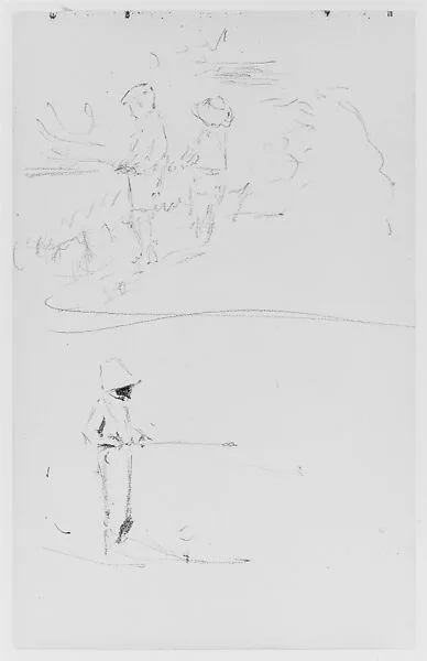 Fisherman—Two Scenes (from Sketchbook) — Thomas Moran