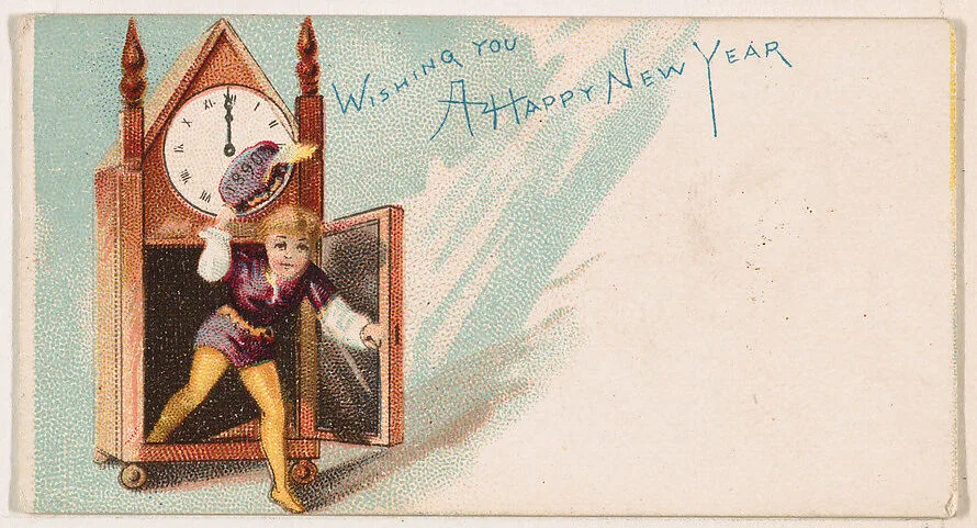 Wishing You a Happy New Year, from the New Years 1890 series (N227) issued by Kinney Bros. — Kinney Brothers Tobacco Company