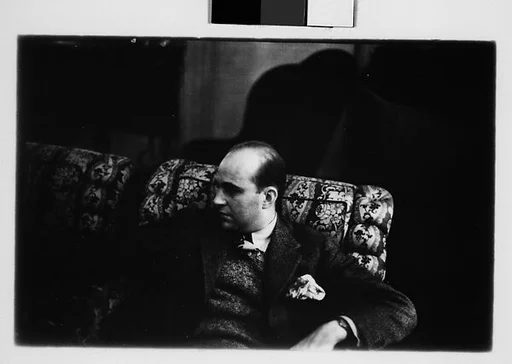 [Five 35mm Film Frames: Gifford Cochran in Library, Croton Falls, New York]