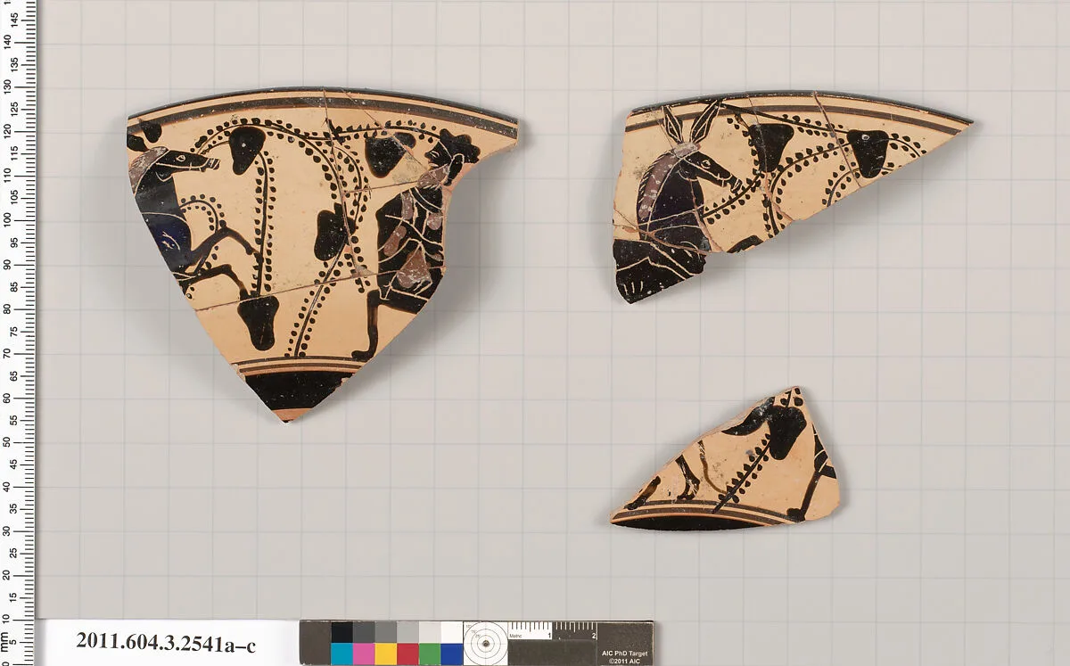 Terracotta fragments of a kylix (drinking cup) — Unknown