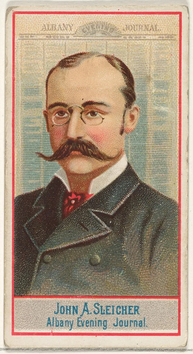 John A. Sleicher, Albany Evening Journal, from the American Editors series (N1) for Allen & Ginter Cigarettes Brands — Allen & Ginter