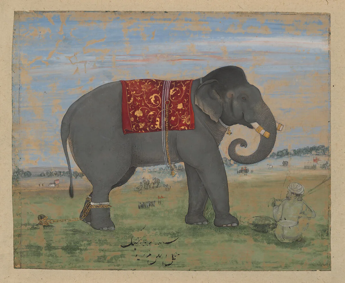 An Elephant and Keeper — Unknown