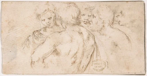 Group of Five Male Figures in Half-length