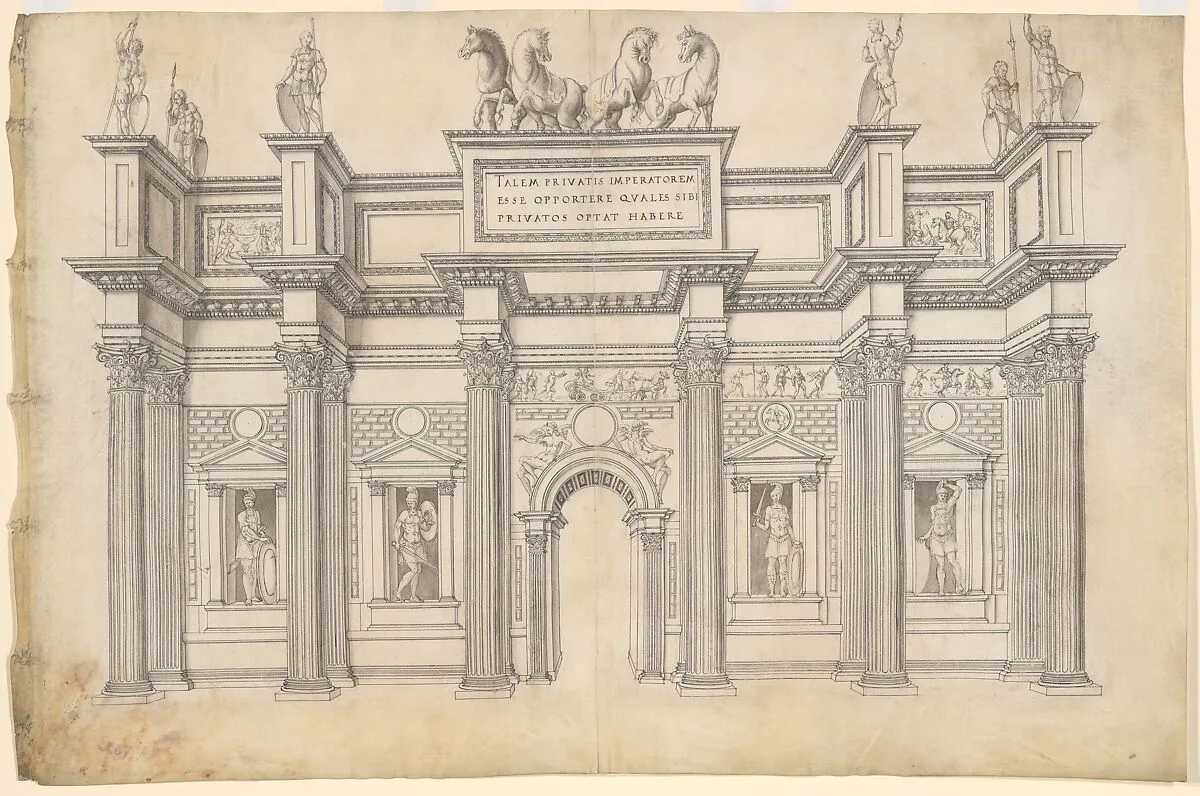 A Monumental Archway with Five Bays in the Corinthian Order — Jacques Androuet Du Cerceau