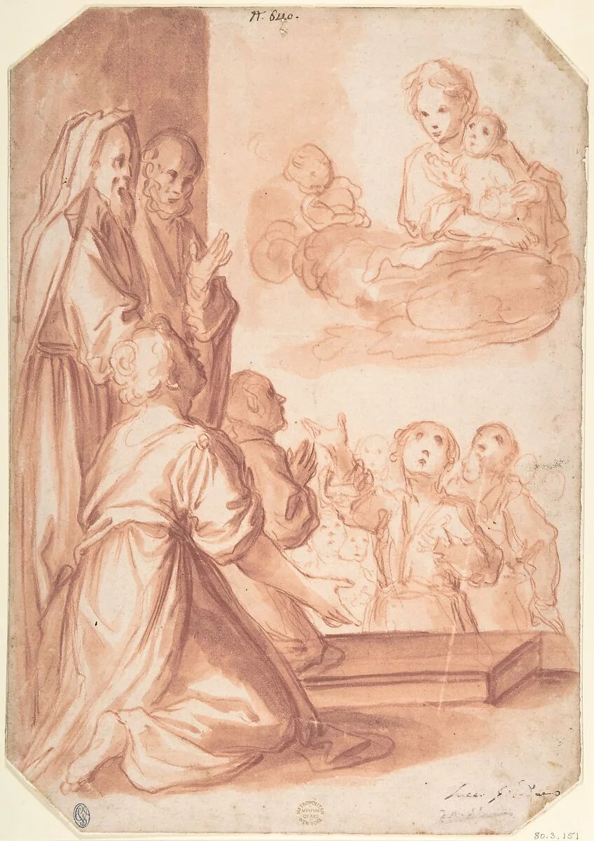 Madonna and Child and Worshippers — Anonymous, Italian, 16th to early 17th century