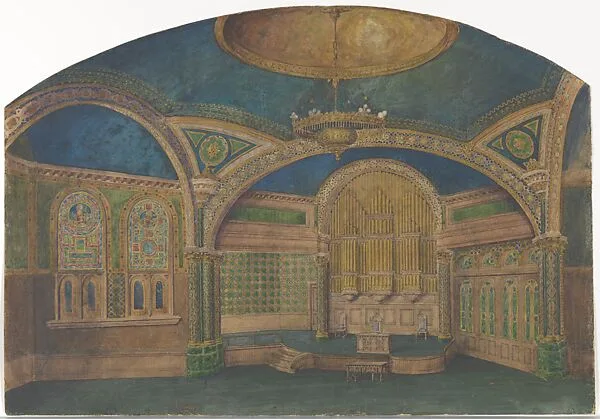 Design for a church interior — Tiffany Studios