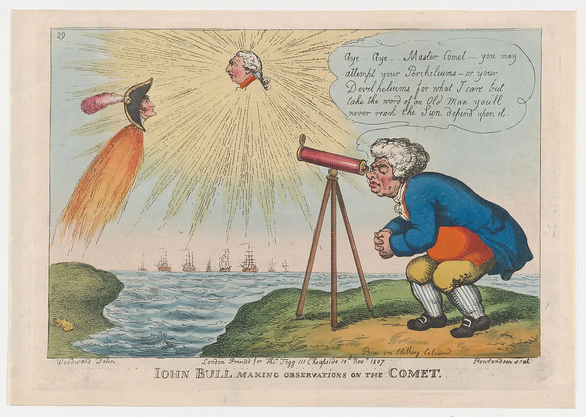 John Bull Making Observations on the Comet — George Murgatroyd Woodward|Thomas Rowlandson|Thomas Tegg