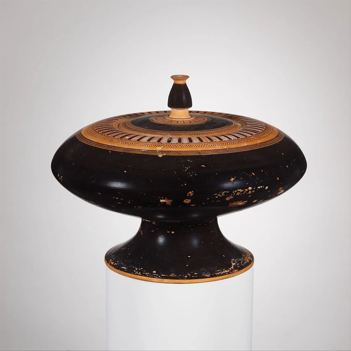 Terracotta plemochoe (vase for perfume) — Kothons Type A