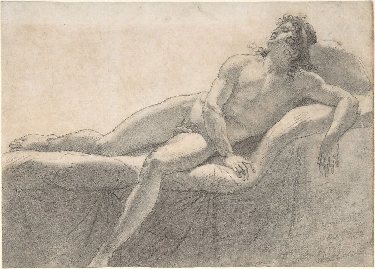 Male Nude Reclining on a Divan — Anne Louis Girodet-Trioson