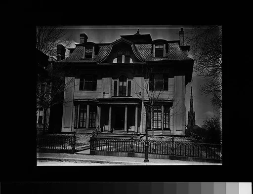 [Second Empire House with Bell-Shaped Dormer in Pediment, Cambridge, Massachusetts]