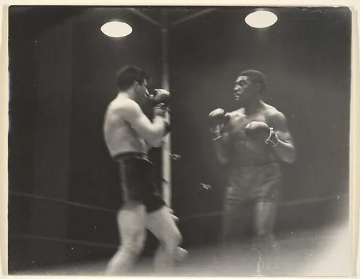 [Two Boxers Sparring in a Ring, New York]