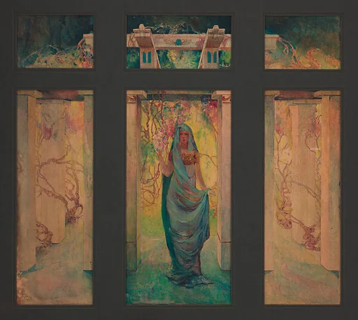 Design for “Woman in a Pergola with Wisteria” window