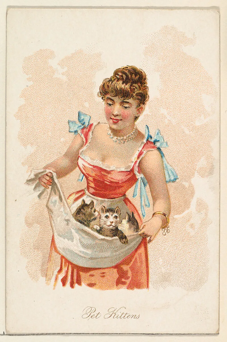 Pet Kittens, from the Household Pets series (N194) issued by Wm. S. Kimball & Co. — American Tobacco Company|Julius Bien & Co.|William S. Kimball & Company
