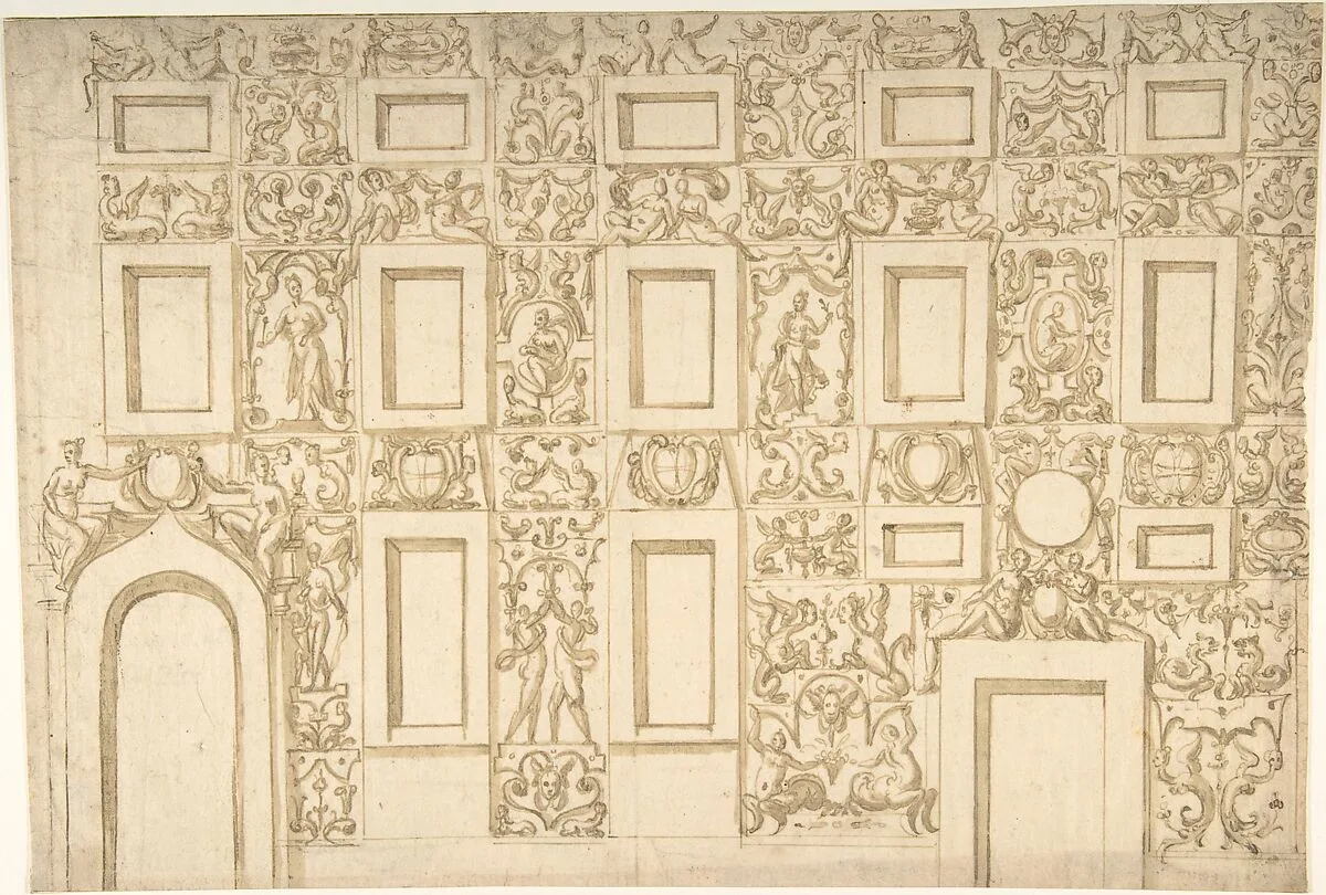 Design for the Decoration of a Facade in Fresco or Sgraffito — Anonymous, Italian, 16th century