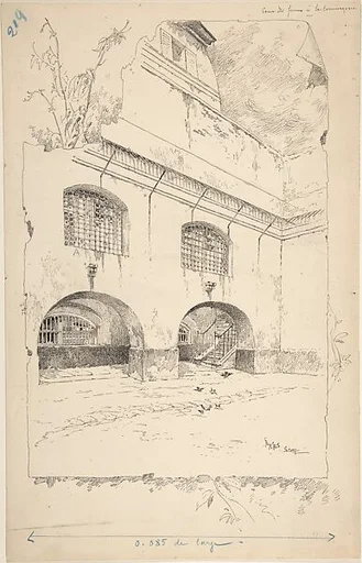Drawing for Book Illustration, "Cour des femmes à la Conciergerie"