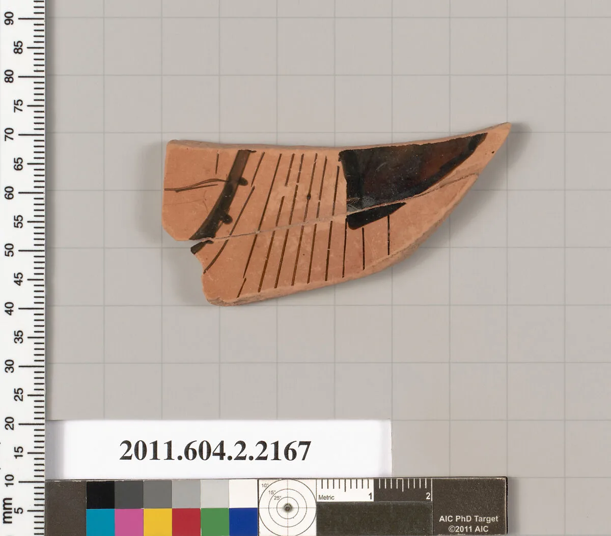 Terracotta fragment of a pot; unglazed on the inside — Unknown