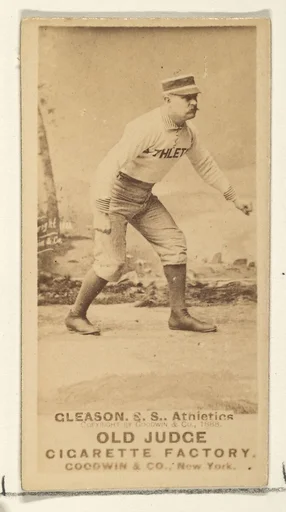 Gleason, Shortstop, Philadelphia Athletics, from the Old Judge series (N172) for Old Judge Cigarettes