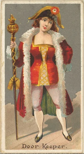 Door Keeper, from the Occupations for Women series (N166) for Old Judge and Dogs Head Cigarettes