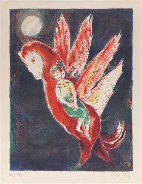 Julnar the Sea-Born and her Son King Badr Basim of Persia — Marc Chagall