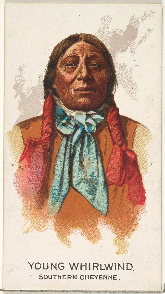 Young Whirlwind, Southern Cheyenne, from the American Indian Chiefs series (N2) for Allen & Ginter Cigarettes Brands — Allen & Ginter