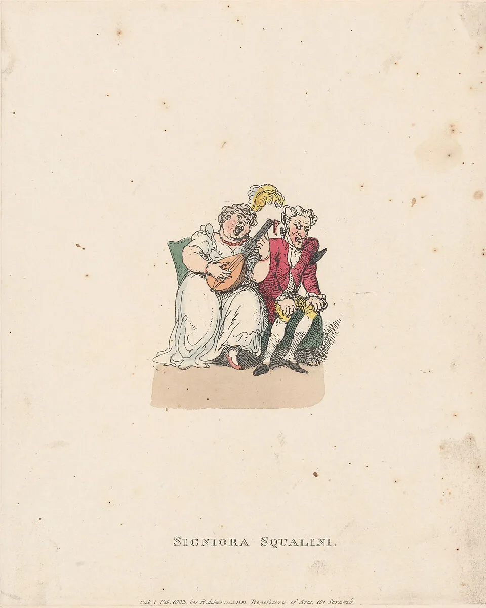 Signiora Squalini — Thomas Rowlandson|Rudolph Ackermann, London